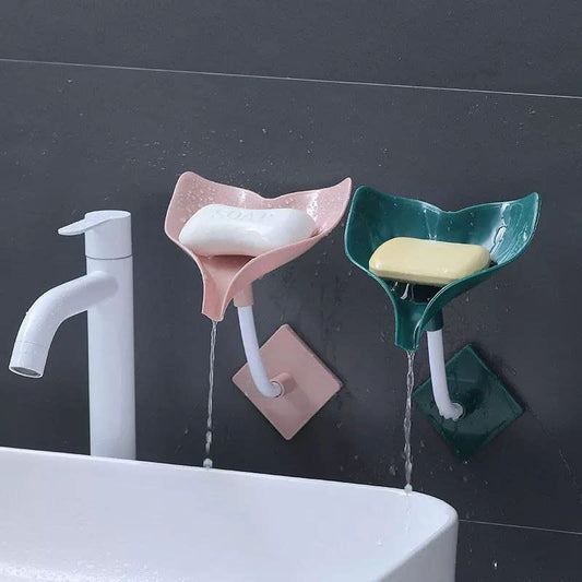 MAPPERZ Soap Bar Dish Holder, Wall Mounted Shelf with Strong Adhesive, Whale Shaped Soap Container with Drain for Kitchen, Sink, Bathroom, Shower, Bathtub, No Drilling, Random Color, Pack of 1