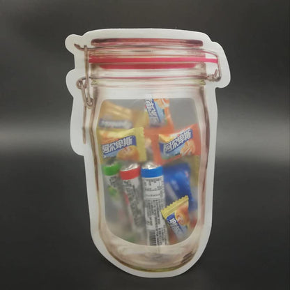 MAPPERZ 1 Pc Mason Jar Bottles Bags/Jar Pouch for Food Storage Bag Jar Pouch for Fridge Ziplock Bags/Reusable Airtight Seal Storage Bags Leakproof Food Saver Bags for Picnic - 500 ML