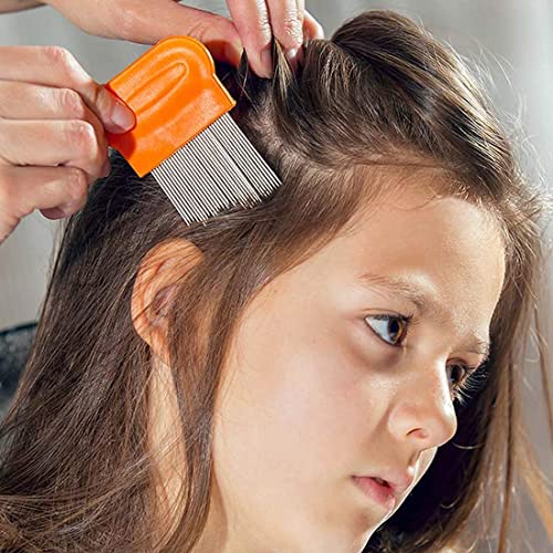 MAPPERZ Lice Comb with Metal Teeth & Lens, Nit and Egg Remover - Multicolor