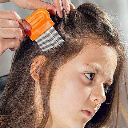 MAPPERZ Lice Comb with Metal Teeth & Lens, Nit and Egg Remover - Multicolor