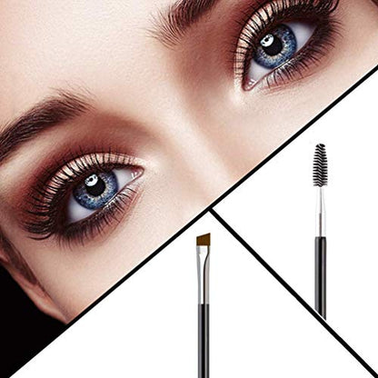 MAPPERZ Professional Duo Eyebrow Brush/ Angled Eye Brow Brush and Spoolie Brush - Multicolor