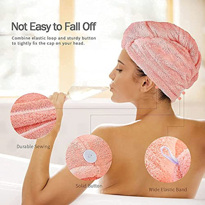 MAPPERZ Microfiber Hair Wrap Towel for Women Hair Drying Absorbent Towel