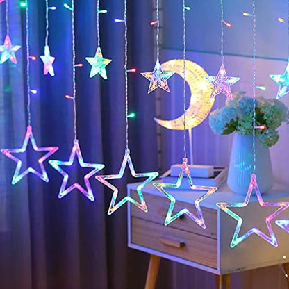 MAPPERZ Led Serial String Lights for Home Decore Copper Wire 12 Stars 138 led Lights for Birthday Festive Decore