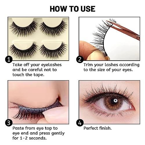 MAPPERZ False Eyelashes, Full Bouncy Volume & Curl, Crisscross Pattern, Cruelty Free, Soft Natural Look Reusable and contact lens friendly Fake Ele lashes, 3 Pairs