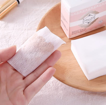 MAPPERZ Natural Square Cotton Puff, Double-Side Save Water Soft Gentle Makeup Tools, Makeup Remover Facial Cotton Pads, Cosmetic Facial Eye Makeup Remover Pads