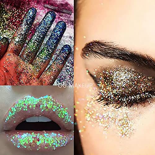 MAPPERZ 12 Pcs Nail Art Glitter Powder Set Shinning Mirror Glimmer Nail Art - Multicolor