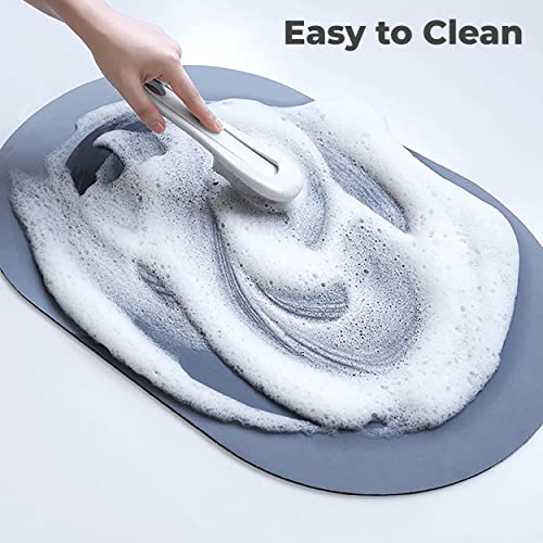 MAPPERZ Round Shower Mat Super Soft Water Absorbent, Feet Textured Grip Anti-Slip Standing Up Shower Mat Bath Mat- (, Multicolor)