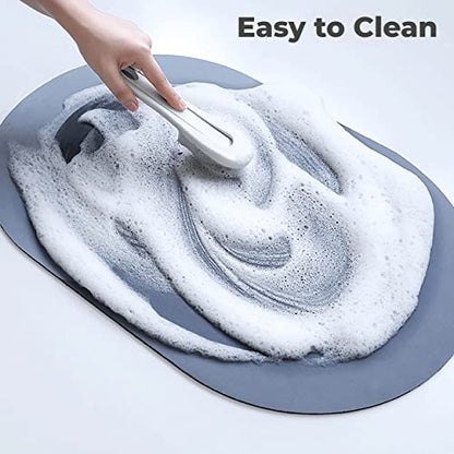 MAPPERZ Round Shower Mat Super Soft Water Absorbent, Feet Textured Grip Anti-Slip Standing Up Shower Mat Bath Mat- (, Multicolor)