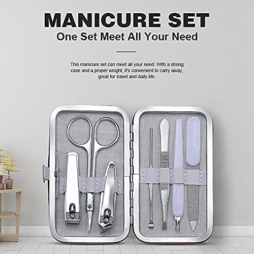 MAPPERZ Manicure Kit/Professional Stainless Steel Grooming Set With Leather Case