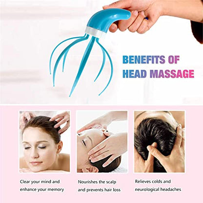 MAPPERZ 9 Claw Head Massager/Hand Held Manual Scalp Massager Head Scratcher for Stress Relax - Pack of 1