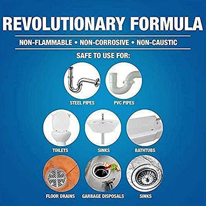 MAPPERZ Powerful Drain Blockage Cleaner Sink Powder/Drain Cleaner & Clog/Automatic Toilet Blockage Cleaner/Powder Agent for Kitchen Toilet Pipe Dredging - 110 GM