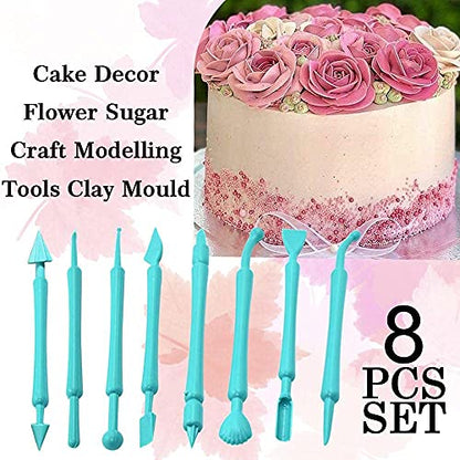 MAPPERZ Cake Decorating Modelling Sculpting Tool Kit Set/ 16 Different Shapes Exclusive Modeling Set for Fondant Gum Paste Sugar Craft and Cake Decoration Clay - Blue
