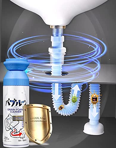 MAPPERZ Drain Foam Cleaner, Liquid Hair Drain Clog Remover & Cleaner, Pipe Dredge Deodorant Foam Cleaner, Quick Foaming Toilet Cleaner, Clog Remover for Kitchen Drain, Sinks, Tubs, Pack Of 1