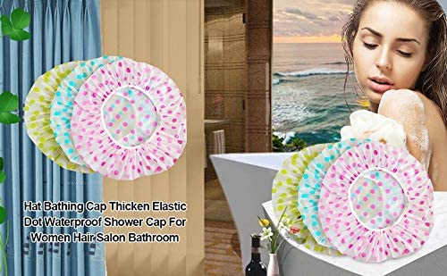 MAPPERZ Reusable Printed Bathing Shower Cap With Elastic Band For Home Beauty Parlours For Both Men And Women Bathing Accessory - Multicolor (Pack of 3)