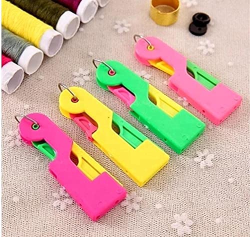 MAPPERZ Automatic Needle Threading Device/ Plastic Press and Thread Device Tailoring and Sewing Kit Tool Self Needle Threading Tool - Pack of 3