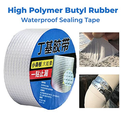 MAPPERZ Super Waterproof Aluminum Butyl Rubber Tape for Metal, Pipe, Window Seal, RV Awning, Roof Leak, Boat, 5 Meter X 5 CM, Pack Of 1