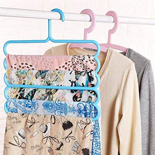 Mapperz Layer Multipurpose Multi-Layer Hangers for Clothes | Shirts | Wardrobe | Ties | Pants | Space Saving Hanger |(Assorted Colour) (6)