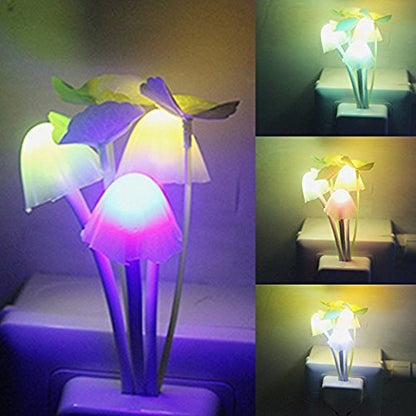 MAPPERZ Mushroom Shape Magic Night Light Lamp/Smart Night Bulb with Plug for Bedroom, Home Decoration (Pack of 1)