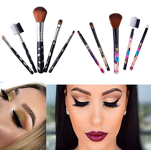 MAPPERZ Makeup Brushes Professional 5Pcs Make up Brushes Set Premium Synthetic Kabuki Foundation Blending Brush Face Powder Blush Concealers Eye Shadows
