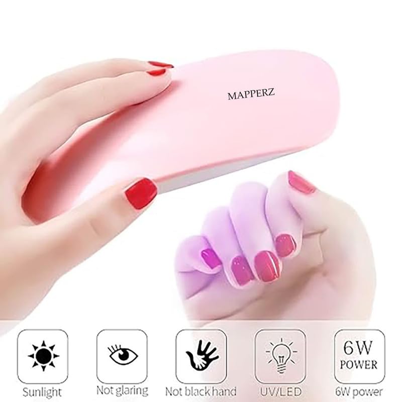 MAPPERZ UV Nail Polish Dryer 6W Foldable Nail Curing LED Lamp Portable Light For All Kind Of Nail Paints (MultiColor)