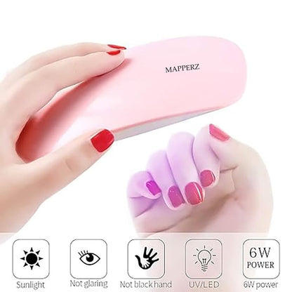 MAPPERZ UV Nail Polish Dryer 6W Foldable Nail Curing LED Lamp Portable Light For All Kind Of Nail Paints (MultiColor)