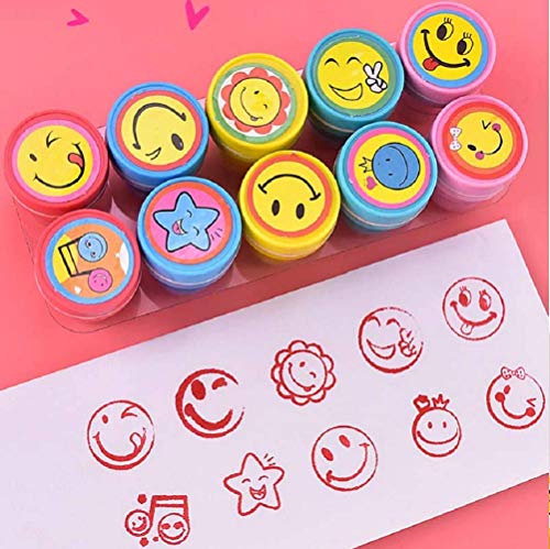 MAPPERZ Emoji Stamps Art and Craft Smiley Multicolor Punches Stamp for Kids (Pack of 12)