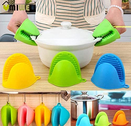 MAPPERZ Silicone Pot Holder Heat Resistant, Oven Mitts Glove Cooking Pinch Grips Glove Hand Clip Convenient Pot Holder Utensil Tool - Multicolor
