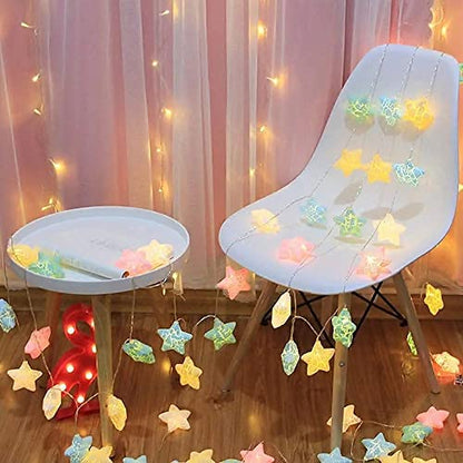 MAPPERZ Led Serial String Lights for Home Decore Copper Wire 12 Stars 138 led Lights for Birthday Festive Decore