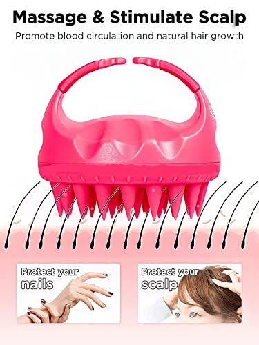 MAPPERZ Hair Scalp Massager Shampoo Brush/Scalp Shampoo Brush with Soft Silicon Brush Head - Multicolor (Pack of 1)