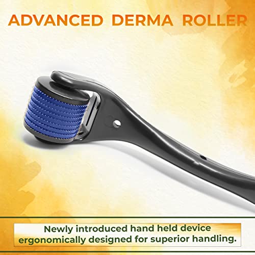 MAPPERZ derma roller 0.5mm for hair regrowth, needle roller hair growth with 540 Titanium micro needles for Scalp, Face & Beardm, 100% Pure Mustard Hair Oil for Hair Growth & Reduces Hair Fall, 100ml