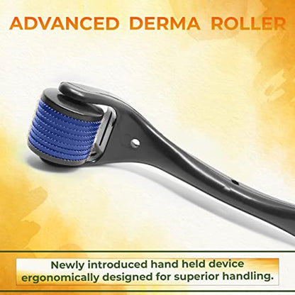 MAPPERZ derma roller 0.5mm for hair regrowth, needle roller hair growth with 540 Titanium micro needles for Scalp, Face & Beardm, 100% Pure Mustard Hair Oil for Hair Growth & Reduces Hair Fall, 100ml