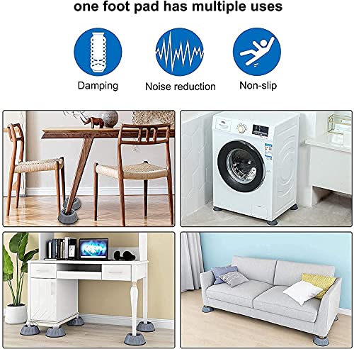 Mapperz Washer Dryer Anti Vibration Pads with Suction Cup Feet, Fridge Washing Machine Leveling Feet Anti Walk Pads Shock Absorber Furniture Lifting Base(4 Piece) Washing maching Floor Rack