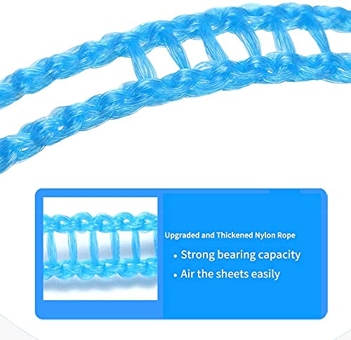 MAPPERZ Windproof Anti-Slip Clothes Washing Line Drying Nylon Rope with Hooks/Nylon Clothesline Rope - 5 Meter (Multicolor