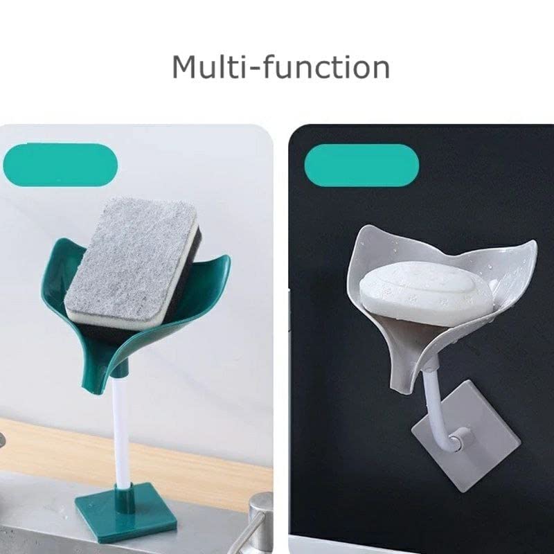 MAPPERZ Soap Bar Dish Holder, Wall Mounted Shelf with Strong Adhesive, Whale Shaped Soap Container with Drain for Kitchen, Sink, Bathroom, Shower, Bathtub, No Drilling, Random Color, Pack of 1