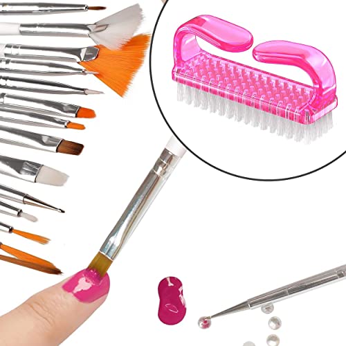 MAPPERZ 12 NAIL GLITTER, 48 NAIL GLITTER, 100 TRANSPARENT NAILS, 100 WHITE NAILS, 15 NAIL BRUSH, BIG GLUE, DOTTING PEN, FILER, NAIL TAPE, TIP GUIDE, BUFFER, STICKER, STAMP, NAIL BRUSH, NAIL CUTTER