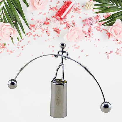 MAPPERZ Innovative Mini Steel Balance Toy Weightlifter Swing Kinetic Art Balance Toy Balancing Decompressive Science Psychology Home Office Decor Desk Decor Toy Table Ornament Gift, Pack of 1