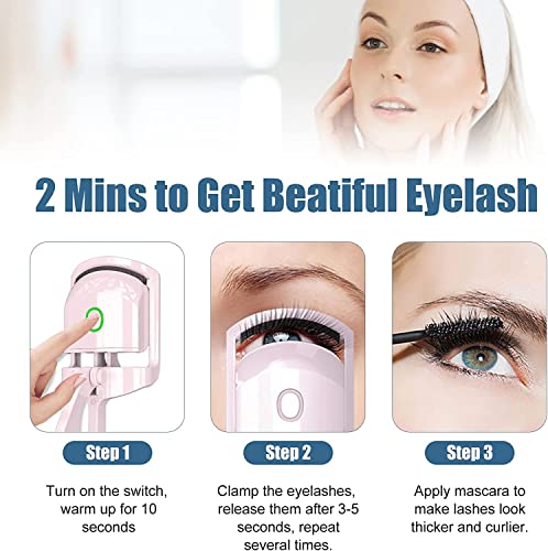 Mapperz Pvc Electric Eyelash Curler Long Lasting Heated Rechargeable Electric Eyelash Curler For Natural Lashes Handheld Eyelash Heated Curler(Random)