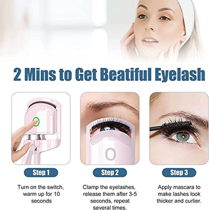 Mapperz Pvc Electric Eyelash Curler Long Lasting Heated Rechargeable Electric Eyelash Curler For Natural Lashes Handheld Eyelash Heated Curler(Random)