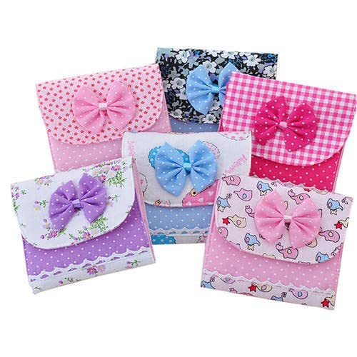 MAPPERZ Sanitary Napkin Pad Pouch Holder for Women/Travel Friendly Water-Proof Storage Organizers for Sanitary Pads/Pad Holder Handbag (Pack of 1, Multicolor)