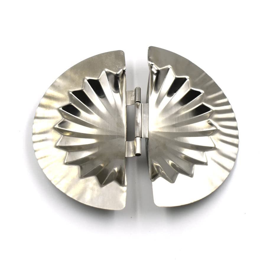 MAPPERZ Stainless Steel Kitchen Dumpling Mould Momos Maker/Ghughra Gujiya Mould Maker Dough Press Mould Wrapper Dough Cutter for Kitchen