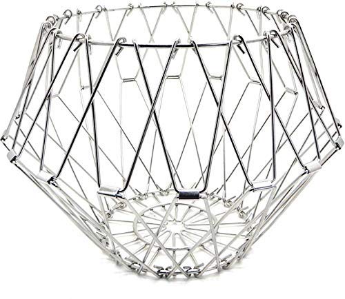 MAPPERZ Multipurpose Fruit Bowl Basket, Stainless Steel Modern Flexible Wire Folding deformable Fancy Fruit and Vegetable Fruit Plate, Kitchen and Home Storage, 8 Shapes, Pc1