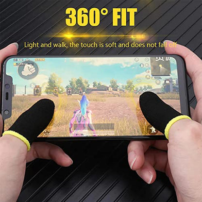 MAPPERZ Finger Sleeves for Gaming, Gamer Thumb Sleeves Mobile Gaming Stabilizer Compression Support Sleeve, PUBG Finger Gloves for Gaming Gloves, Mobile Phone Game Finger Covers, Pack of 1 Pair