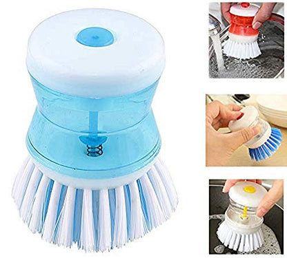 MAPPERZ Dish/Washbasin Cleaning Brush with Inbuilt Soap Dispenser for Multipurpose Cleaning