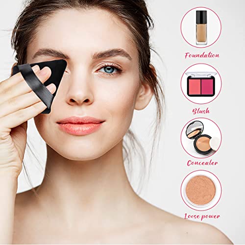 MAPPERZ Powder Puff Face Soft Triangle Makeup Puff for Loose Powder Body Powder, Wedge Shape Velour Cosmetic Sponge for Contouring, Under Eyes and Corners, Beauty Makeup Tools, Medium Size, Pack Of 1