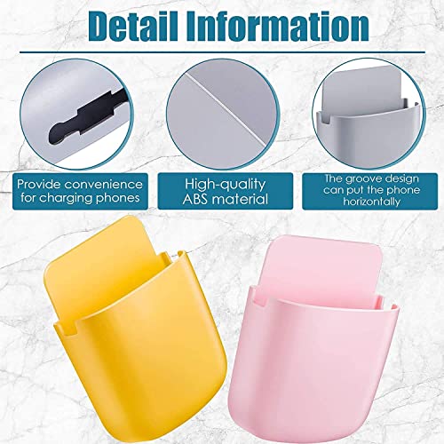 MAPPERZ Wall Stand Mobile Holder / Multi Purpose Plastic Storage Case Box Organiser for TV AC Remote Toothbrush Pen Charger Plug with Sticker - Multicolor (2)