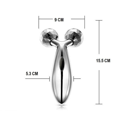 MAPPERZ Body Massager 3D Manual Roller Massager 360 Rotate Roller Face Body Massager Skin Lifting Wrinkle Remover and Facial Massage for Relaxation Uni-Sex - Silver (Pack of 1)