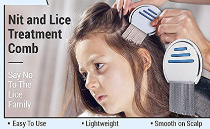 MAPPERZ Stainless Steel Lice Treatment Nit Lice Egg Removal Stainless Steel Metal Comb