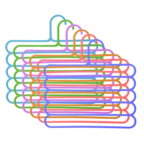 MAPPERZ Layer Multipurpose Multi-Layer Hangers for Clothes/Shirts/Wardrobe/Ties/Pants/Space Saving Hanger/Wardrobe Organizer/Plastic Hangers (Multicolor Colour) (Pack of 6)