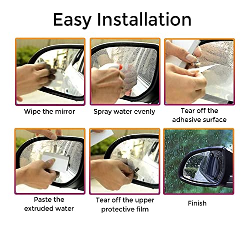 MAPPERZ Anti Fog Film for Car Mirror and Window Rainproof Anti-Water Protective Film Sticker for Car