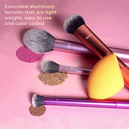 MAPPERZ Makeup Brush Set with Sponge Blender for Eyeshadow, Foundation, Blush, and Concealer- Set of 5